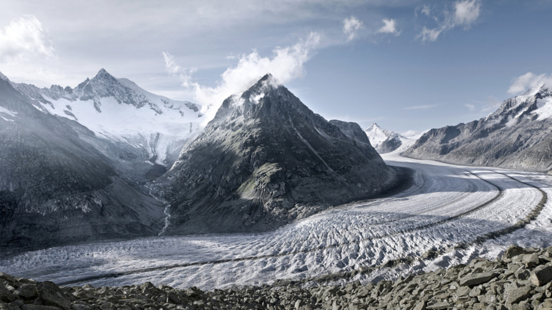 Der Aletschgletscher im Wallis.