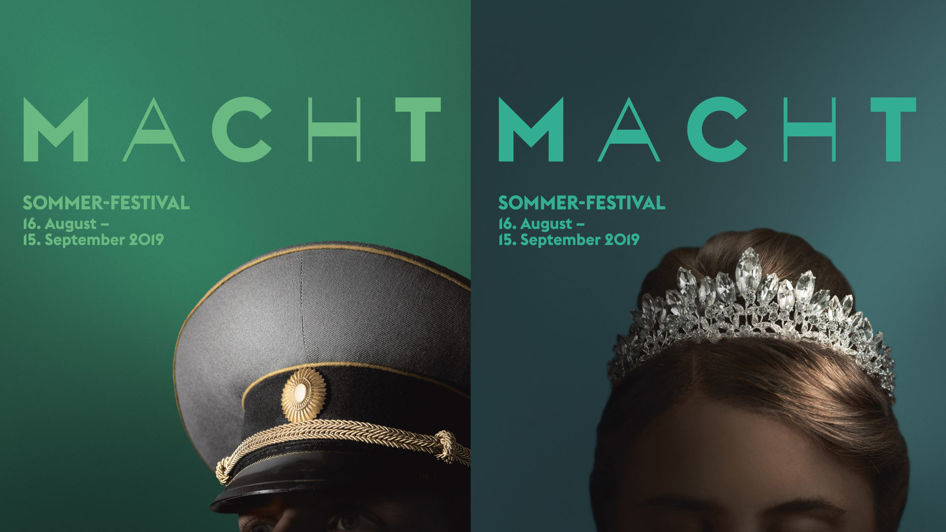 Auch ein Militärhut und eine Krone werben für das Lucerne Festival (Plakatausschnitte).