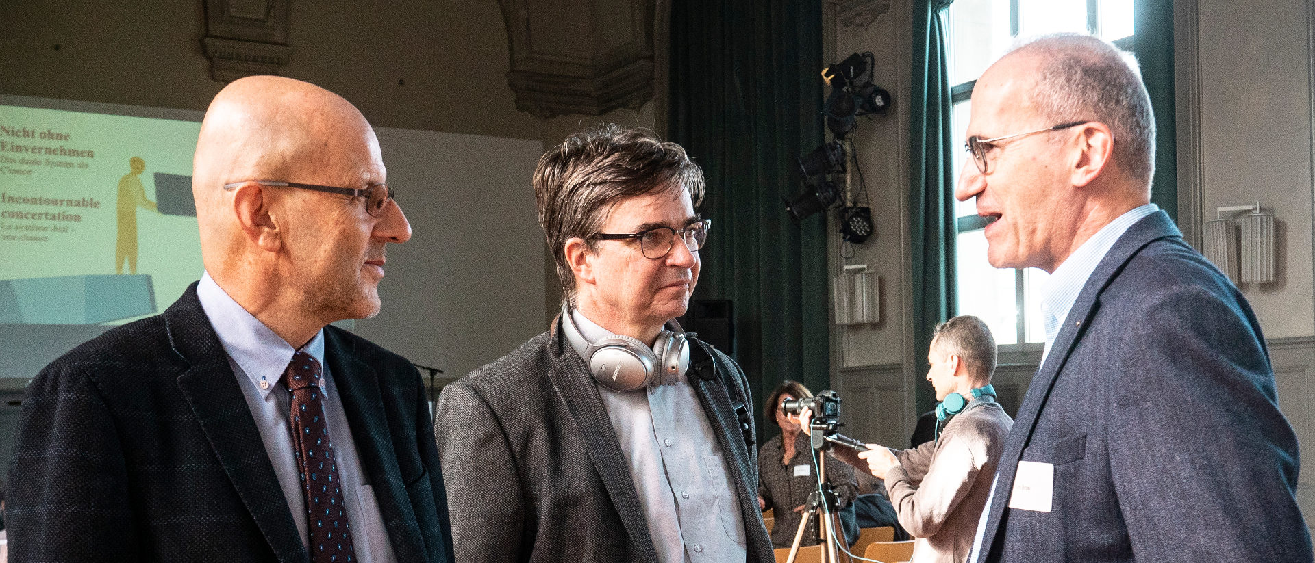 RKZ-Fokus 2019: Daniel Kosch und Charles Martig im Gespräch mit Urs Brosi (von links).