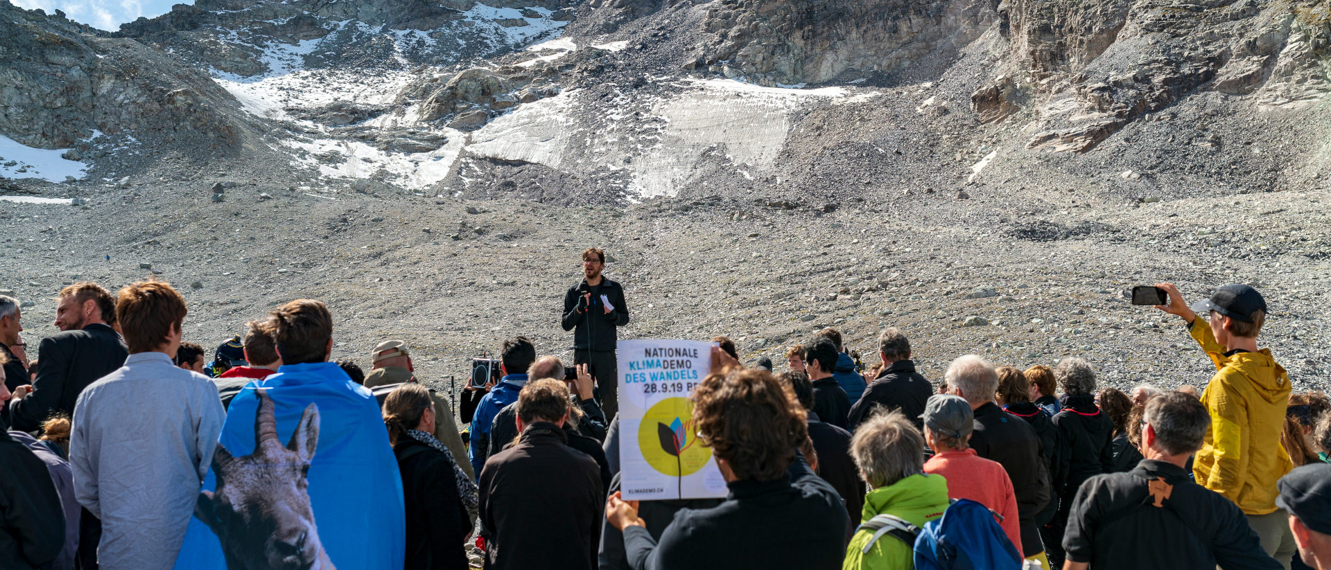 Eric Petrini untehalb der Reste des Pizol-Gletschers
