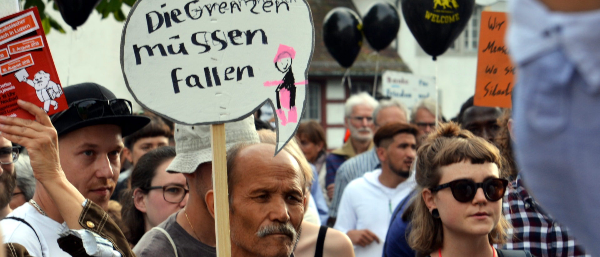 Demonstration für die Rechte von Flüchtlingen, Solinetz Luzern, 2019