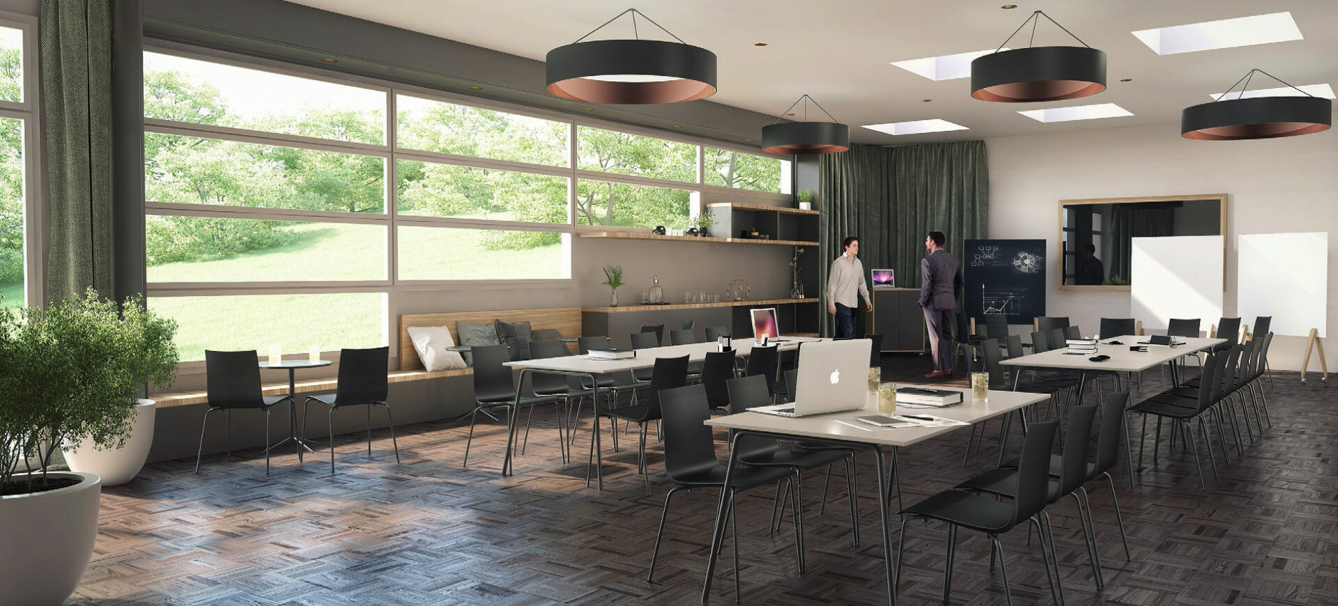 «Propsteisaal»: Das aktuelle Design besticht durch die schlichten, eleganten Möbel, unterschiedliche Sitzgruppierungsmöglichkeiten und die dezente Farbgebung