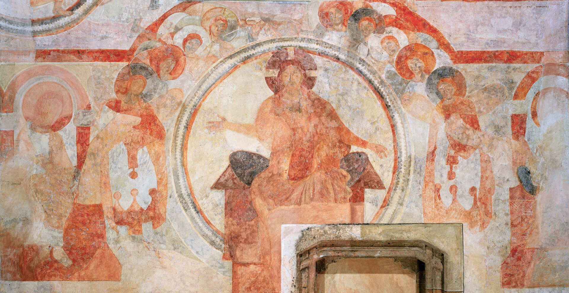 Karolingisches Fresko im Kloster Müstair: Das Jüngste Gericht.
