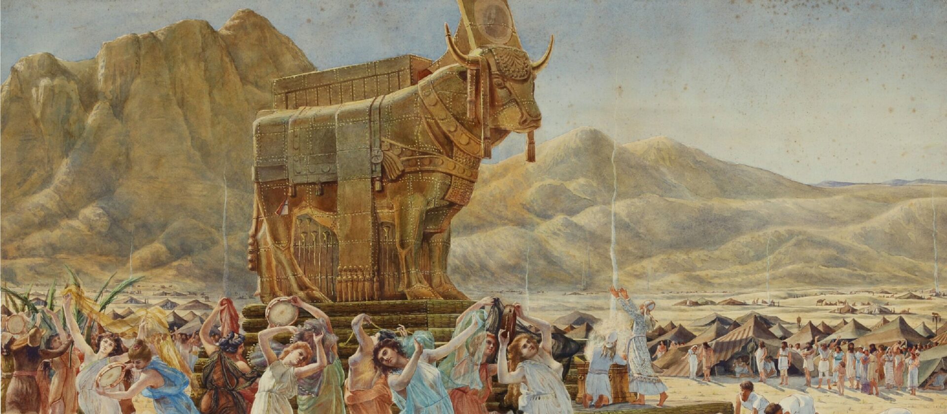 Tanz der Israeliten um das Goldene Kalb von Henri-Paul Motte (1899).