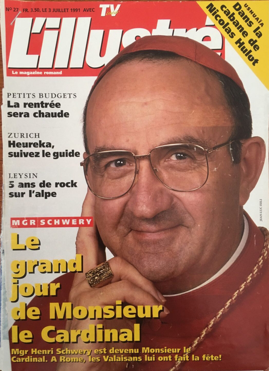 Ernennung zum Kardinal: Henri Schwery hat es 1991 auf die Titelseite der Westschweizer Zeitschridft "L'Illustré" geschafft