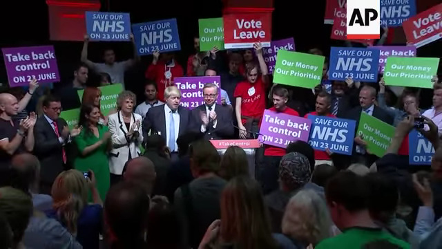 Boris Johnson an einer Wahlveranstaltung der Brexit-Befürworter, 19. Juni 2016, Screenshot