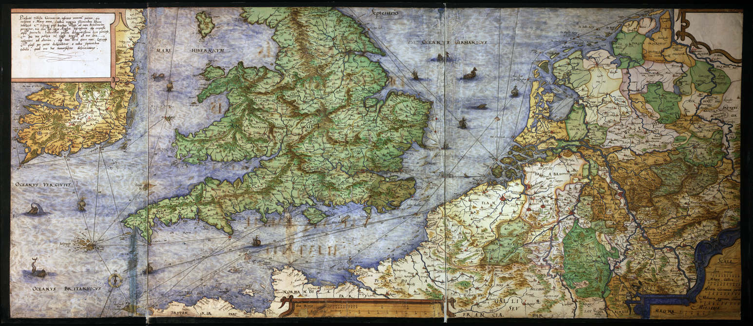 Karte «England and the Low Countries» von Christiaan Sgroten, 16. Jahrhundert