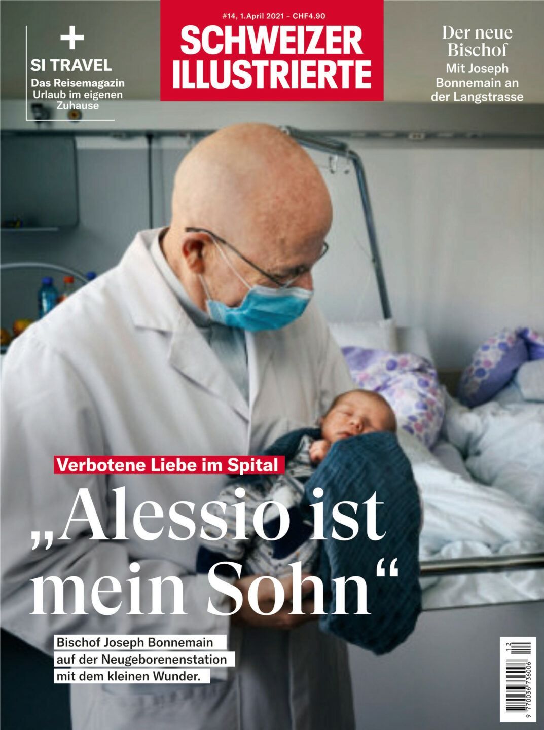 Fast eine Heilige Familie: Bischof Joseph Bonnemain mit seinem Sohn Alessio im Spital.