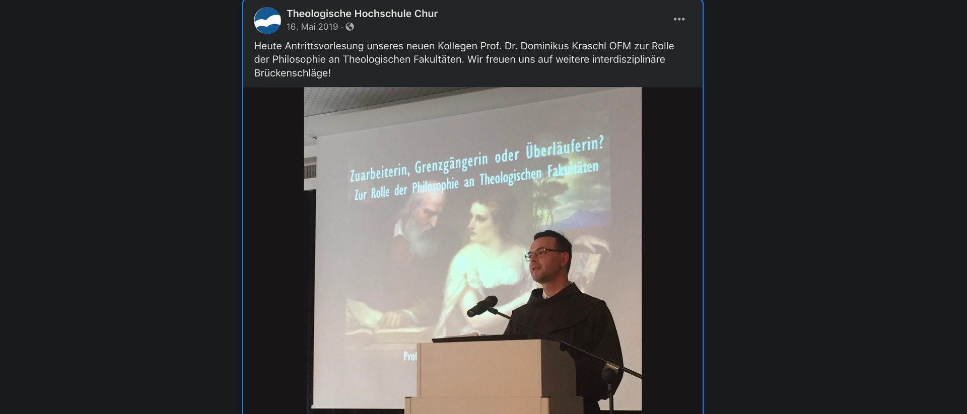 Dominikus Kraschl bei seiner Antrittsvorlesung.