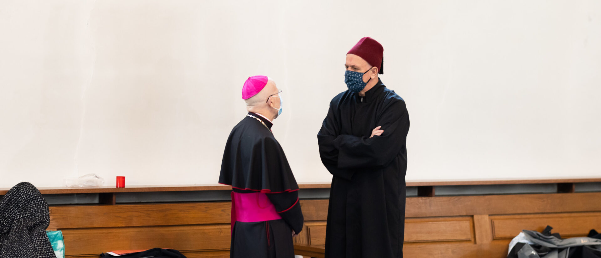 Bischof Joseph Bonnemain und Imam Sakib Halilovic.