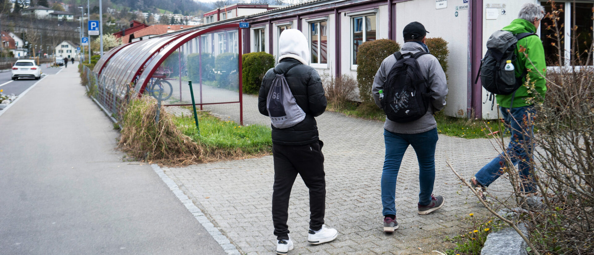Auf dem Weg zur Notunterkunft.