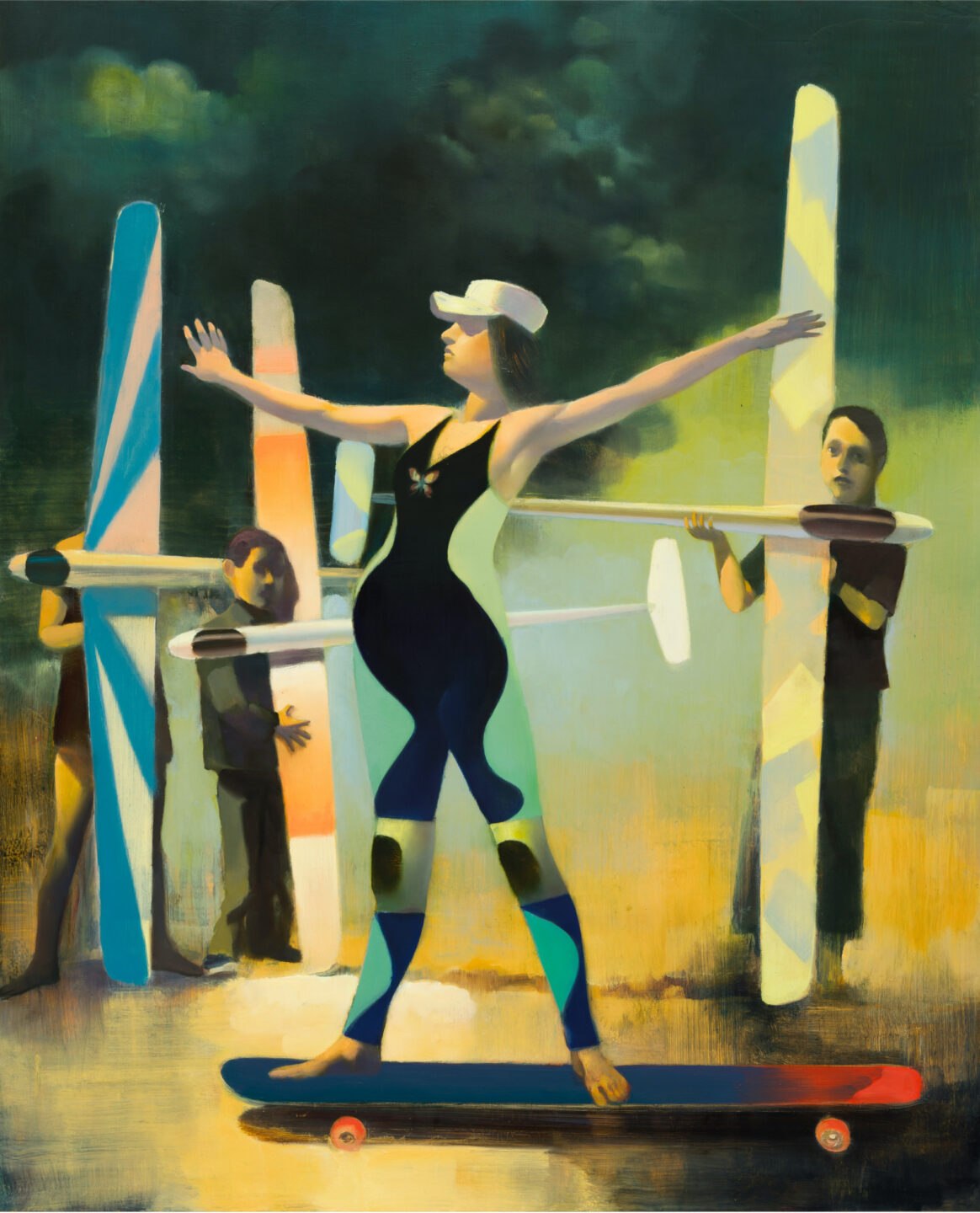 Stephan Melzl, Flugschule, 2017, Öl auf Holz, 80x65, Privatbesitz