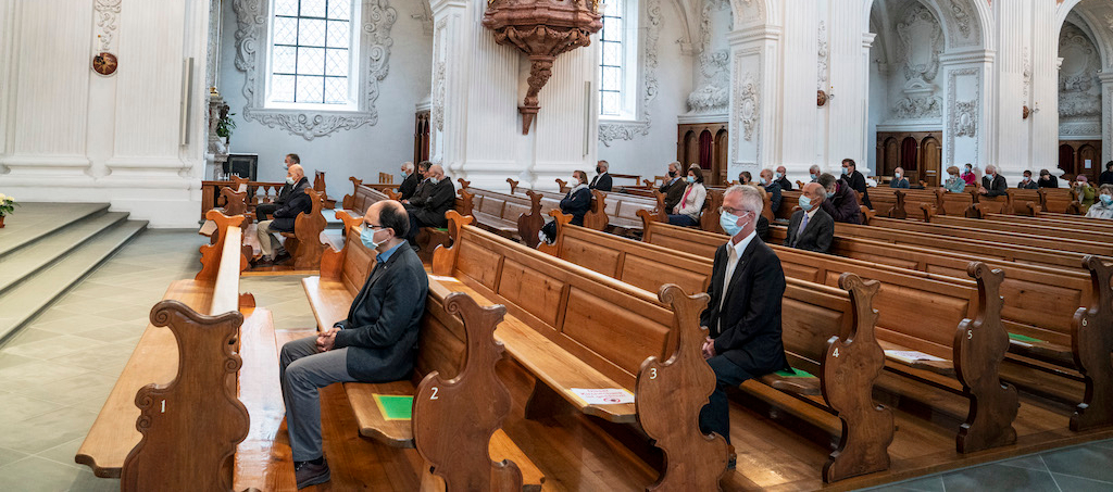 Feierlicher Gottesdienst in der Jesuitenkirche Luzern der Deutschschweizer Jesuiten zur Gründung der neuen Jesuiten-Provinz. Aufgrund der geltenen Corona-Massnahmen durften nur 50 Personen teilnehmen