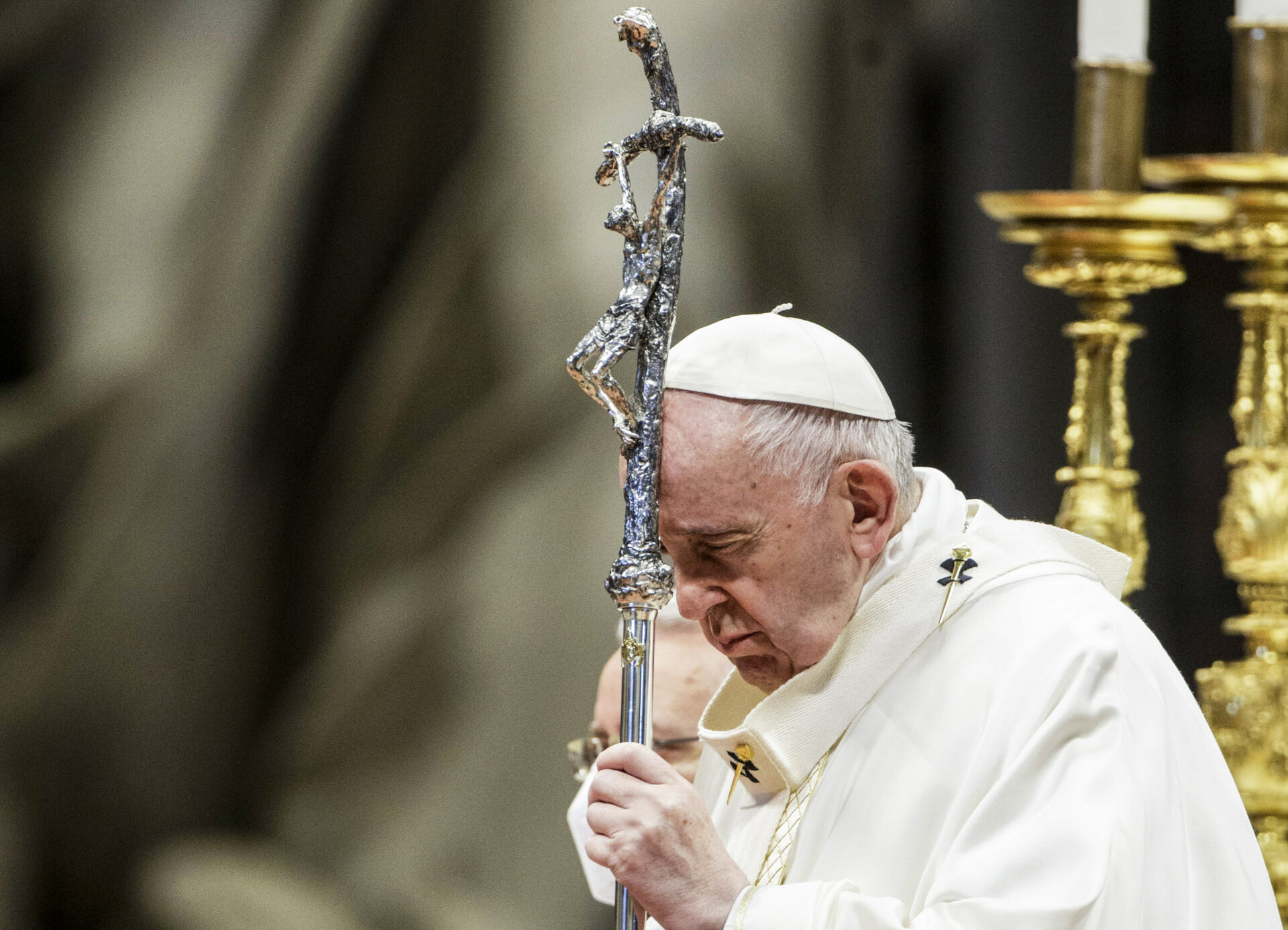 Papst Franziskus während einer Messe am 25. April 2021 im Petersdom im Vatikan.