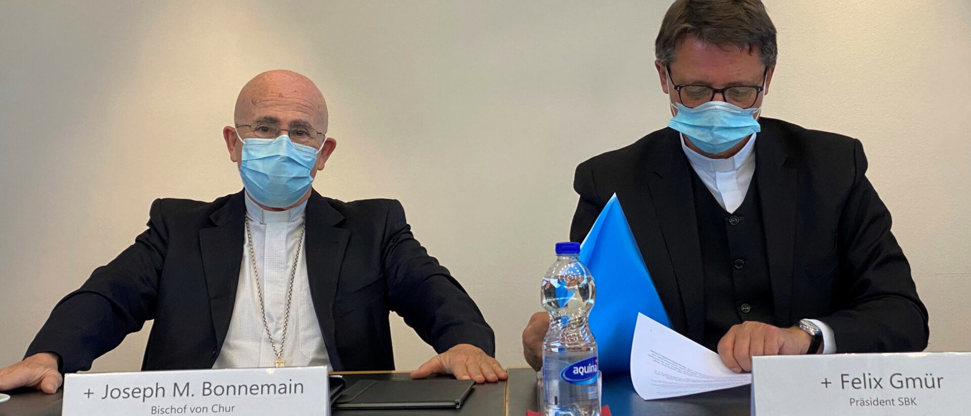 Joseph Bonnemain (links) ist Bischof von Chur, Felix Gmür ist Bischof von Basel.