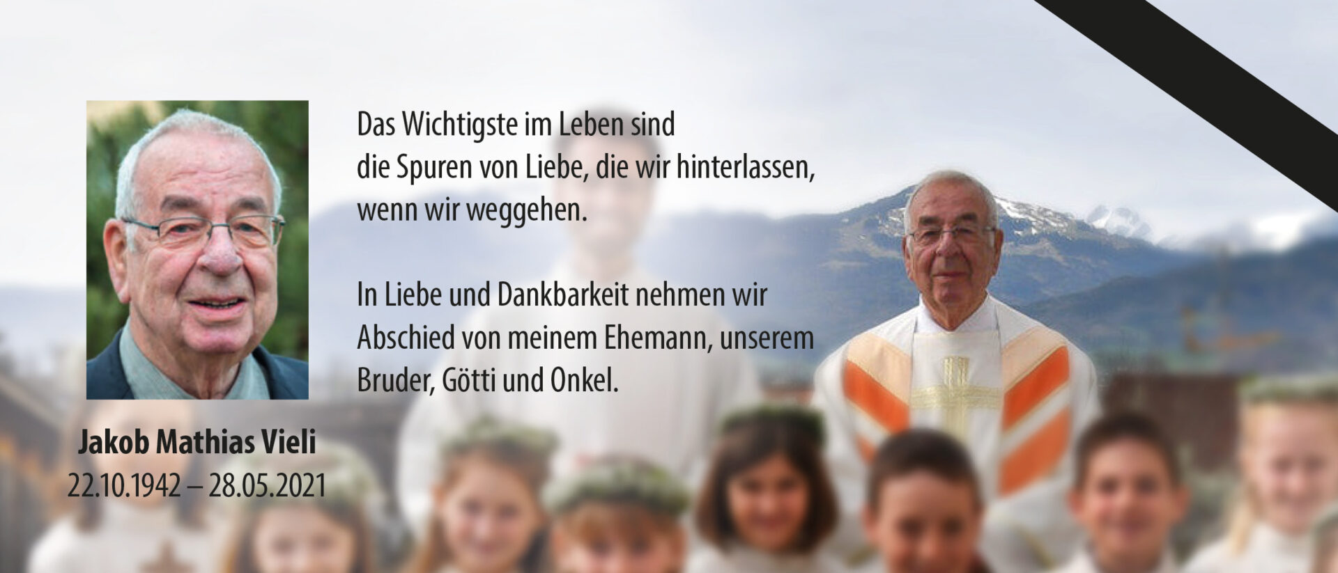 Trauer um Pfarrer Jakob Vieli.