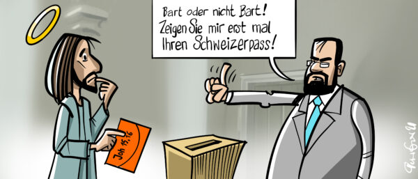 Jesus trifft auf SVP-Mann Bernhard Diethelm.