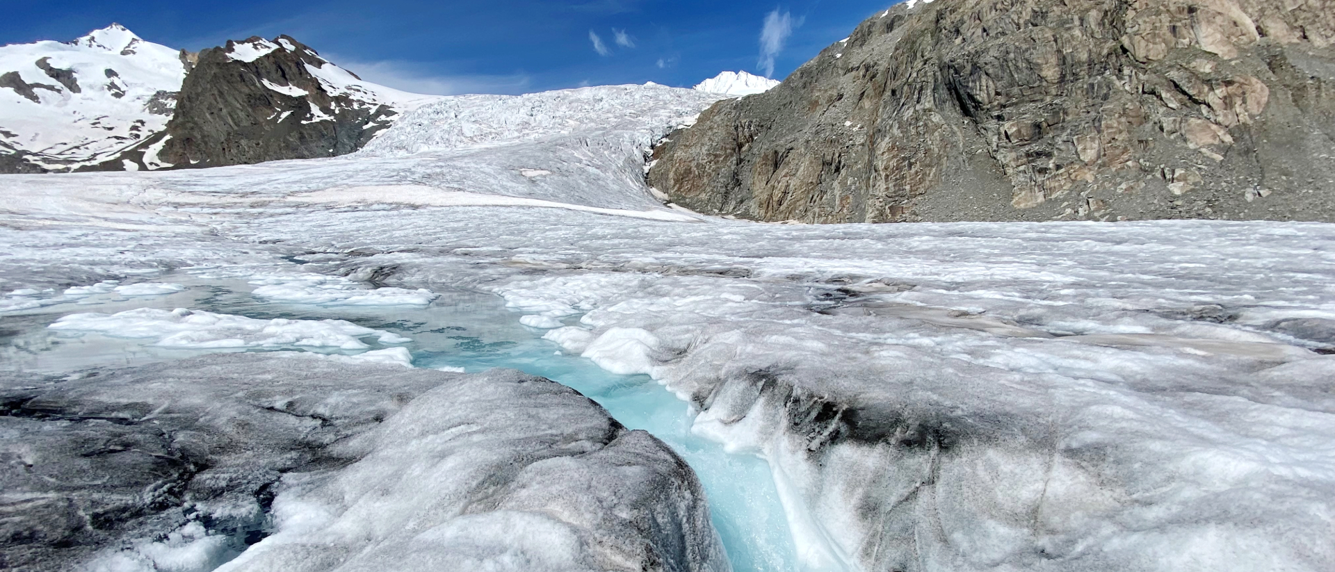 Bedrohtes Eis: hier der Grosse Aletschgletscher im Wallis