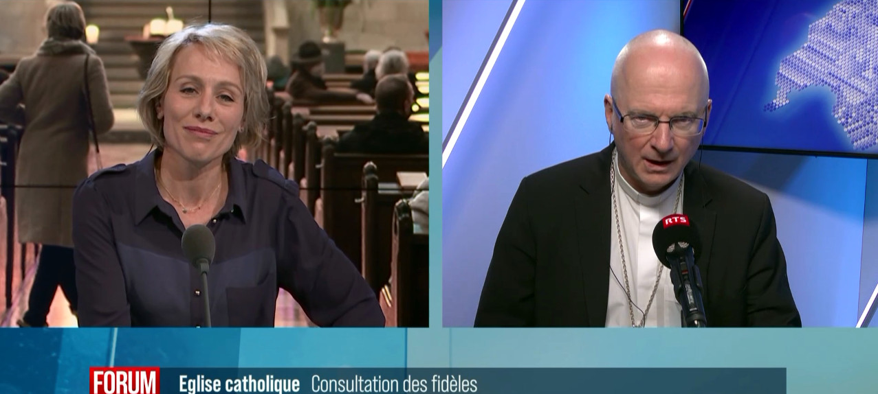 Bischof Morerod in der Sendung "Forum" des Westschweizer Fernsehens