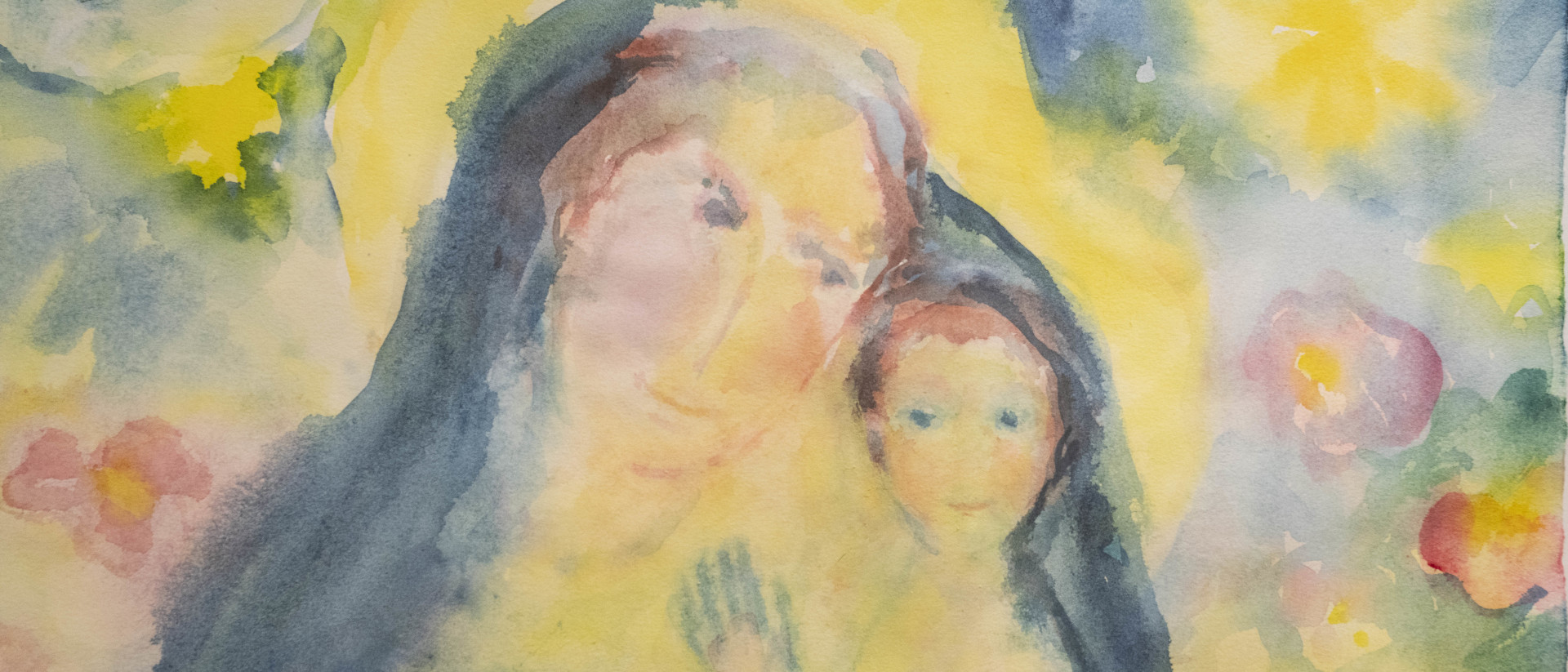Madonna mit Kind: Aquarell von Schwester Maria Raphaela Bürgi