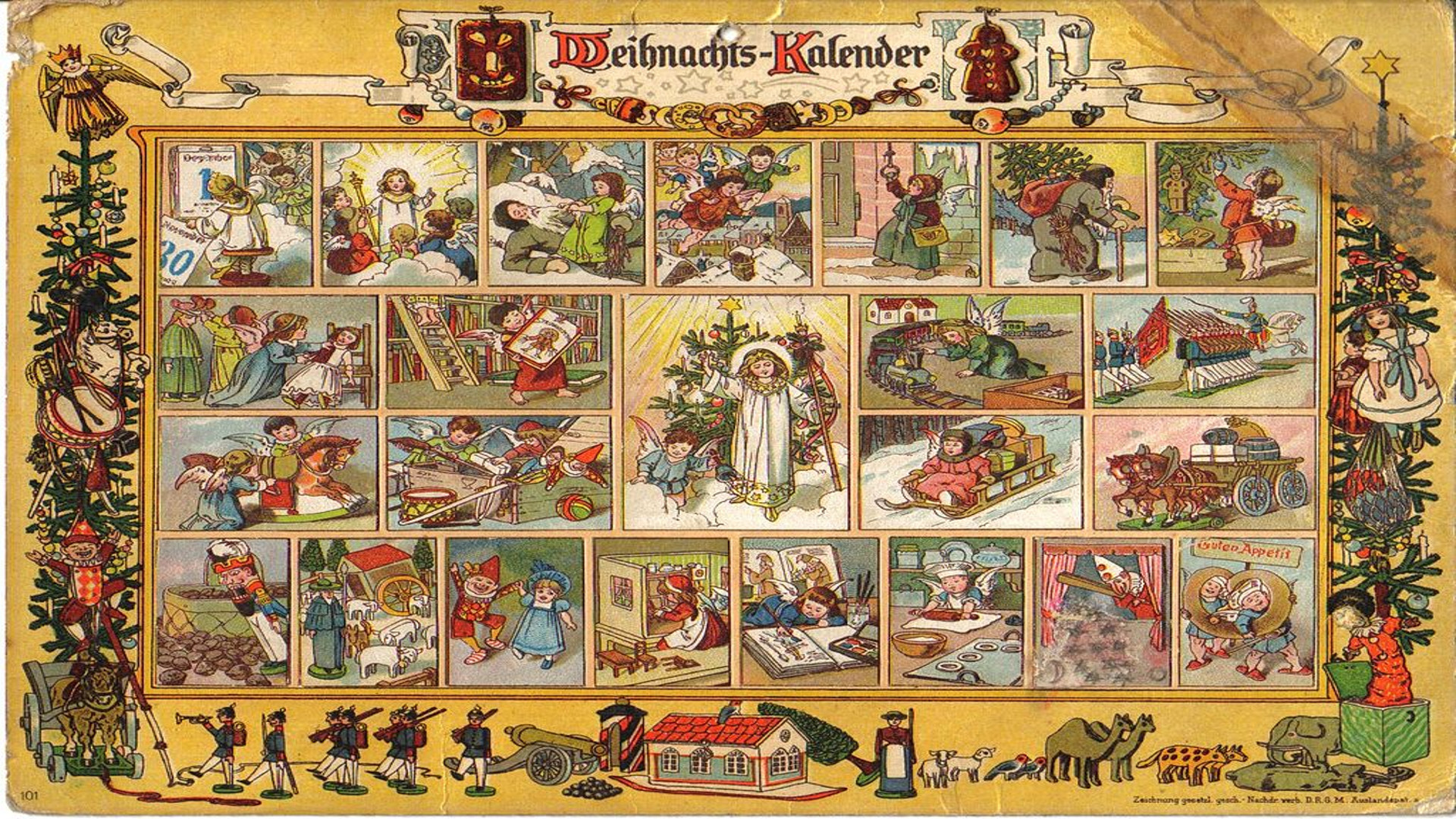 Adventskalender «Im Lande des Christkinds» (R.E. Kepler), um 1903.