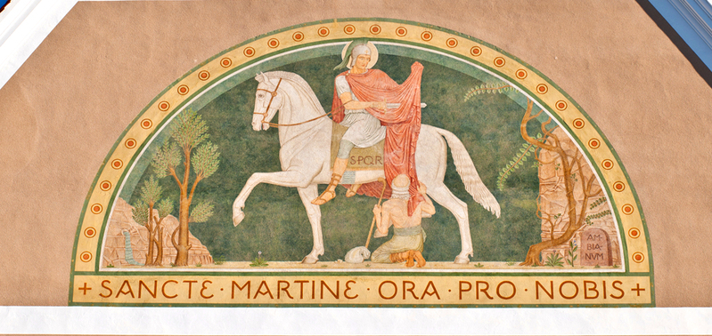 St. Martin teilt seinen Umhang mit dem Schwert