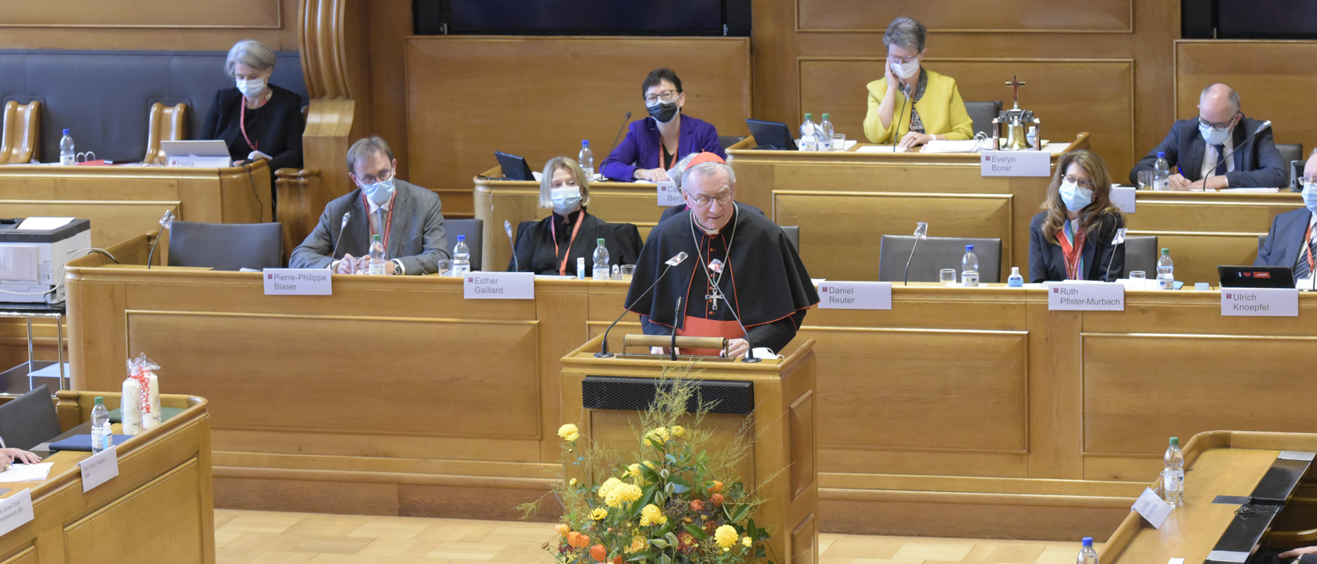 Kardinal Pietro Parolin in der Syndode der Evangelisch-reformierten Kirche Schweiz in Bern.
