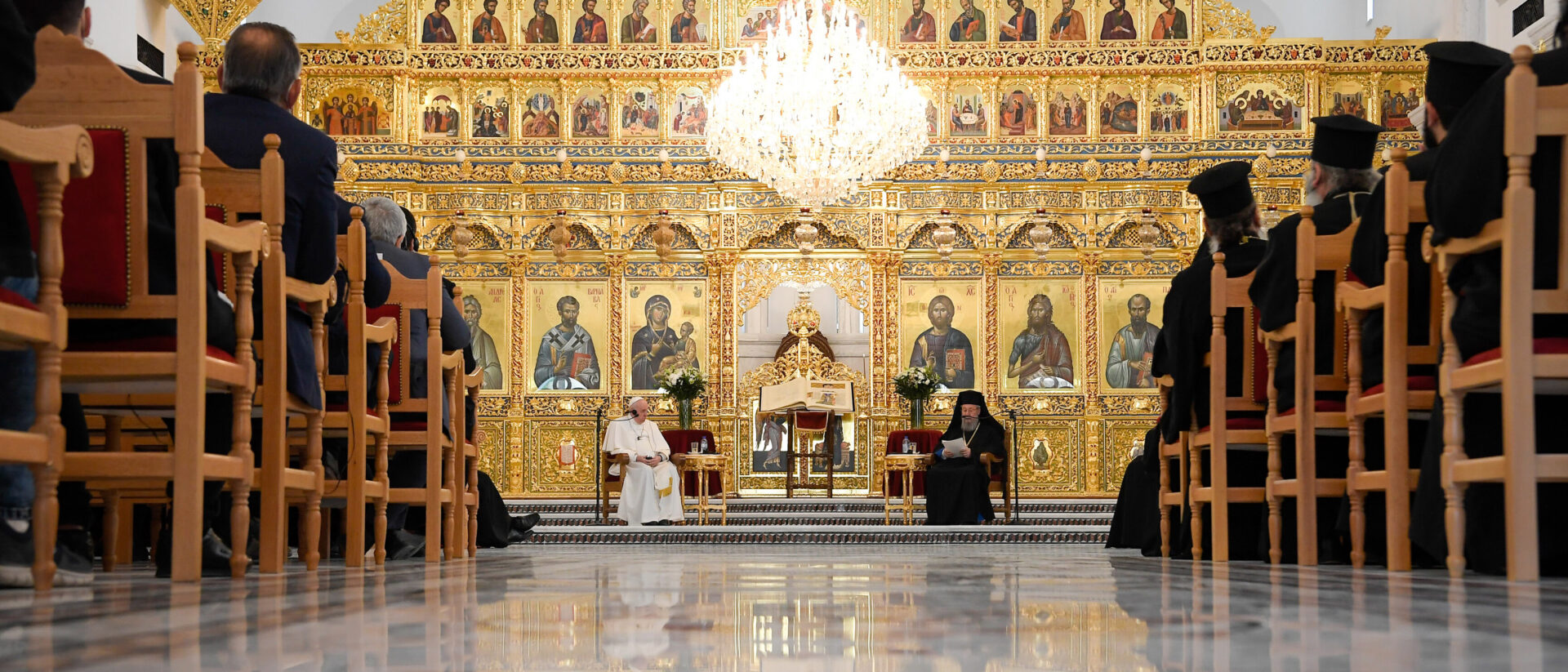 Papst Franziskus und Chrysostomos II. Dimitriou, in Nikosia (Zypern).