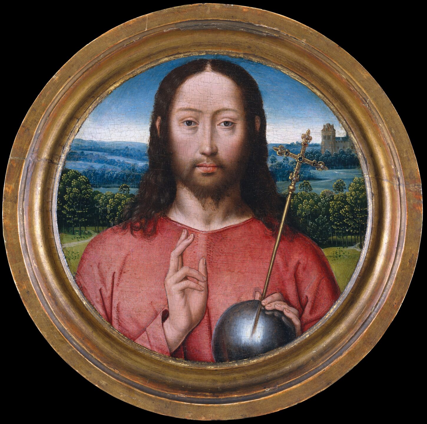 Salvator Mundi (1475–99), Hans Memling, Öl auf Holz