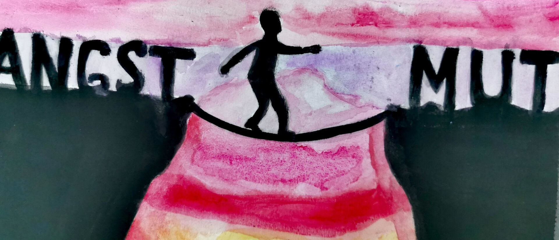 Kinderzeichnung zum Thema Mut und Angst