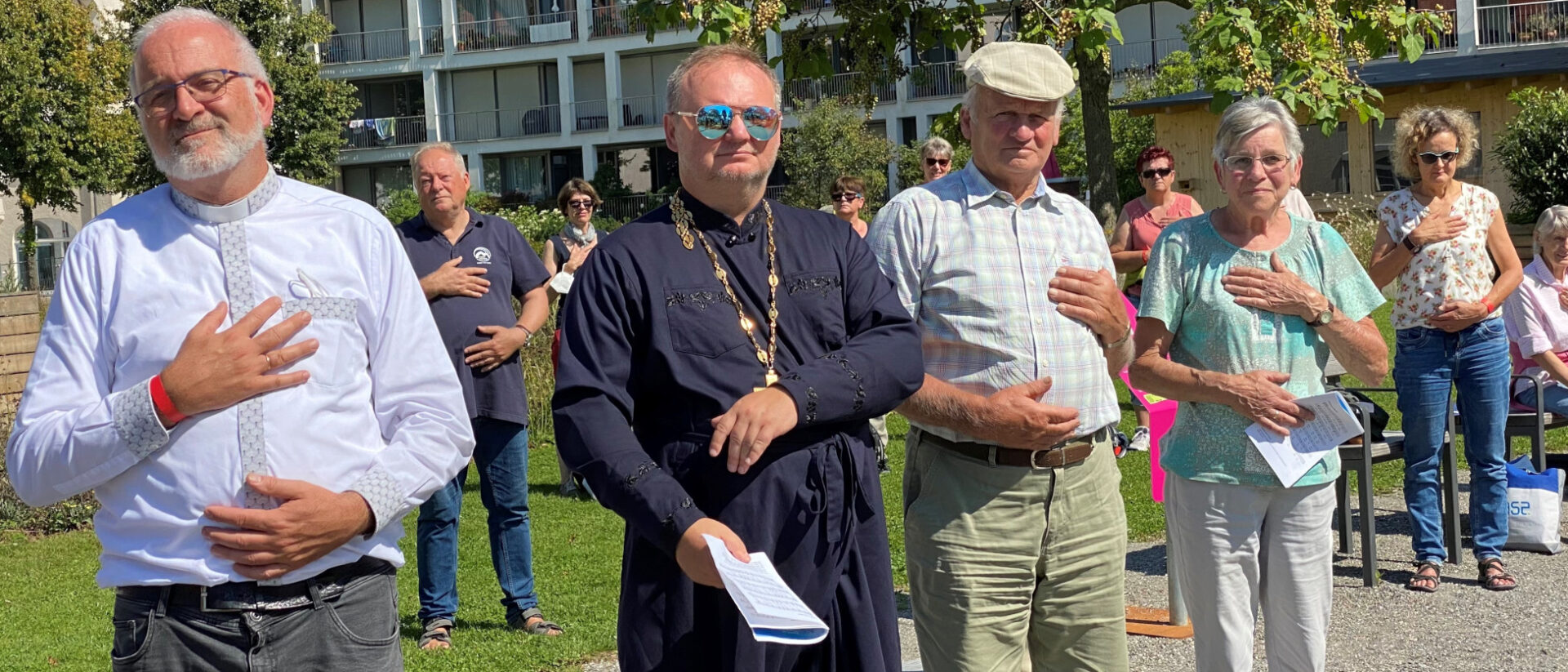 Vadim Karpenko (zweiter von links) im September 2021 bei einem ökumenischen Gebet in Lindau.