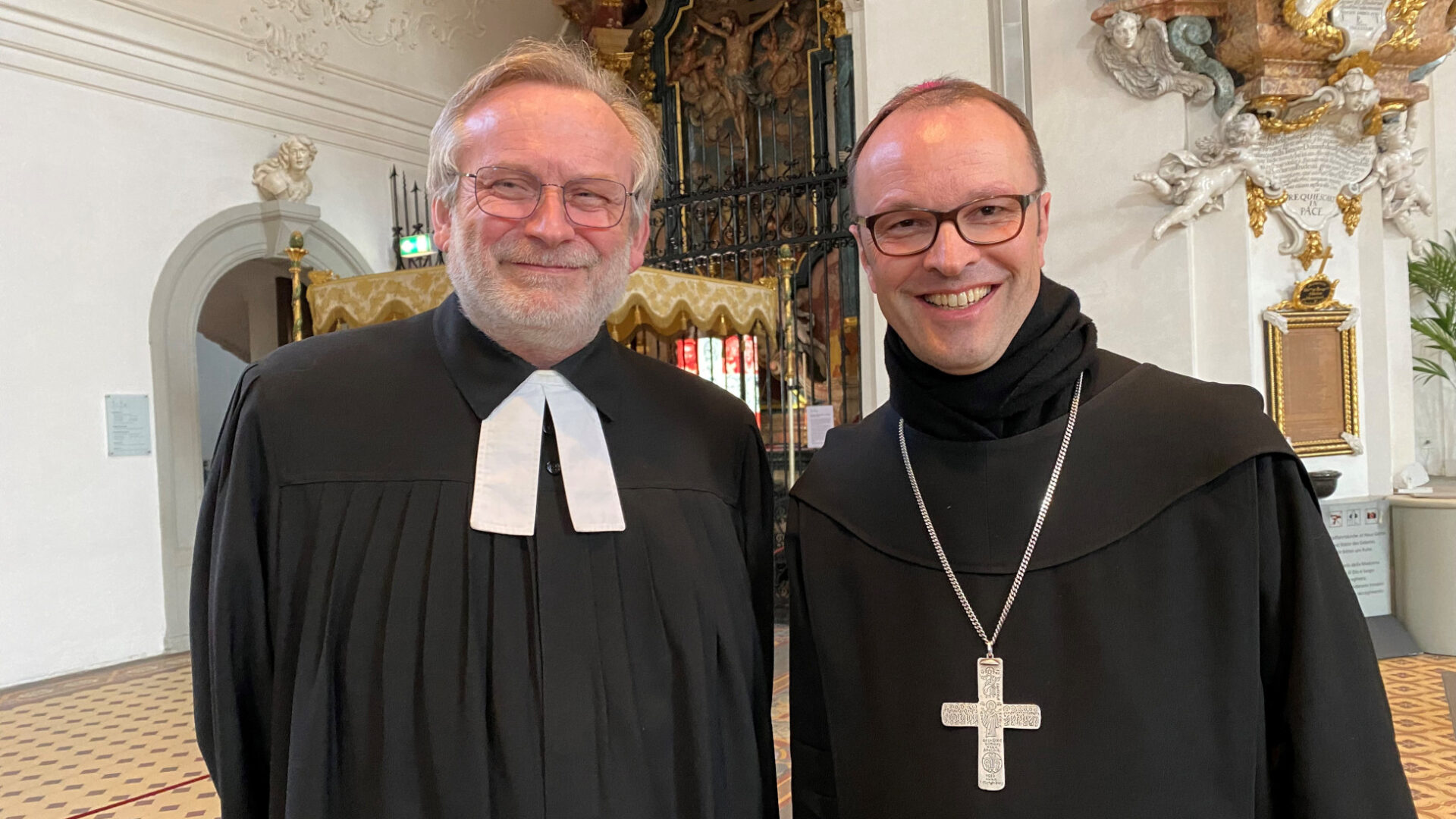 Pfarrer Christoph Sigrist und Abt Urban Federer