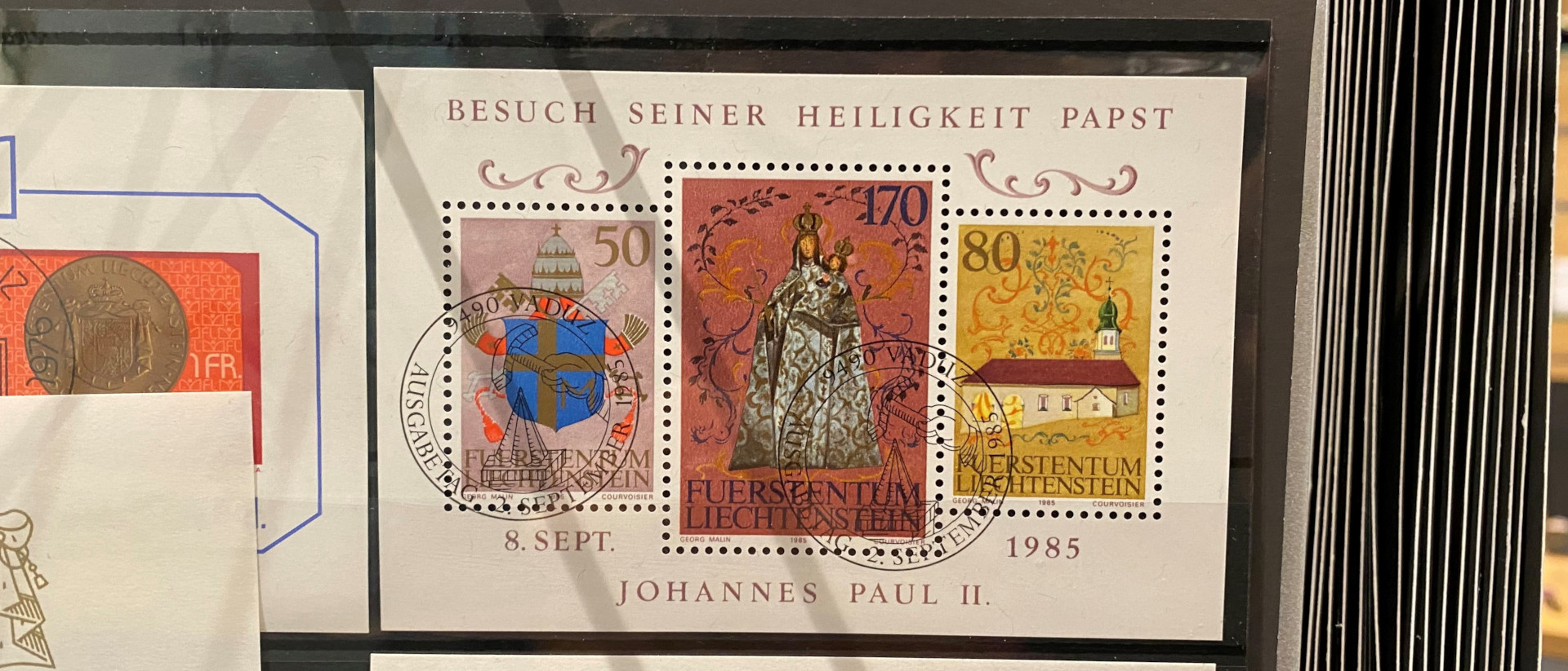 Stamps from the Pope's visit to Liechtenstein in 1985