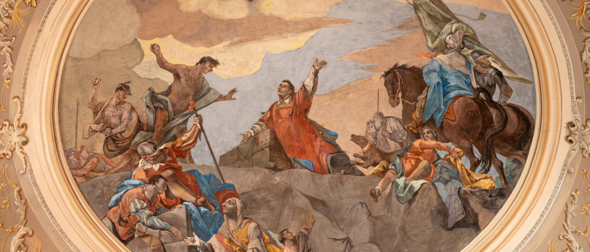 Die Steinigung des Heiligen Stephanus in der Kirche Chiesa di Santo Stefano von Odoardo Perini (1750).
