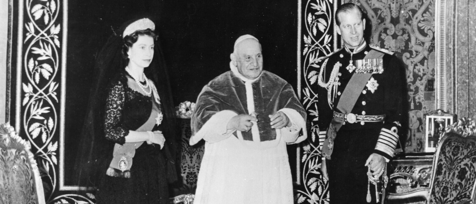 Papst Johannes XXIII. – hier mit Königin Elisabeth II. und Prinz Philip.