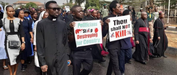 Demonstration gegen die Gewalt in Nigeria. | © Kirche in Not