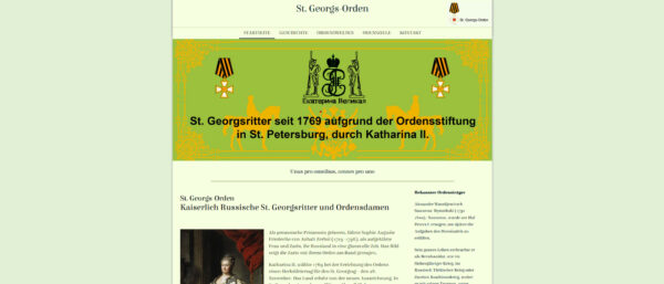 Ursprünglicher Webauftritt | © St. Georgsorden.org Screenshot