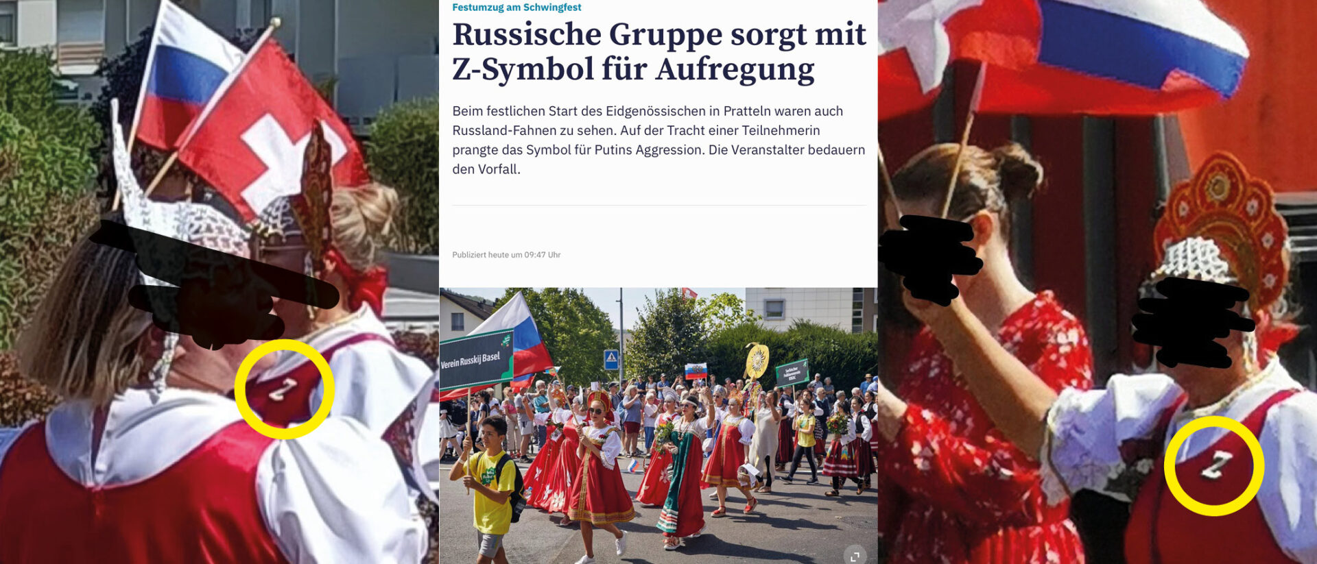 Das russische "Z"-Symbol auf dem Schwingfest sorgt für Empörung.