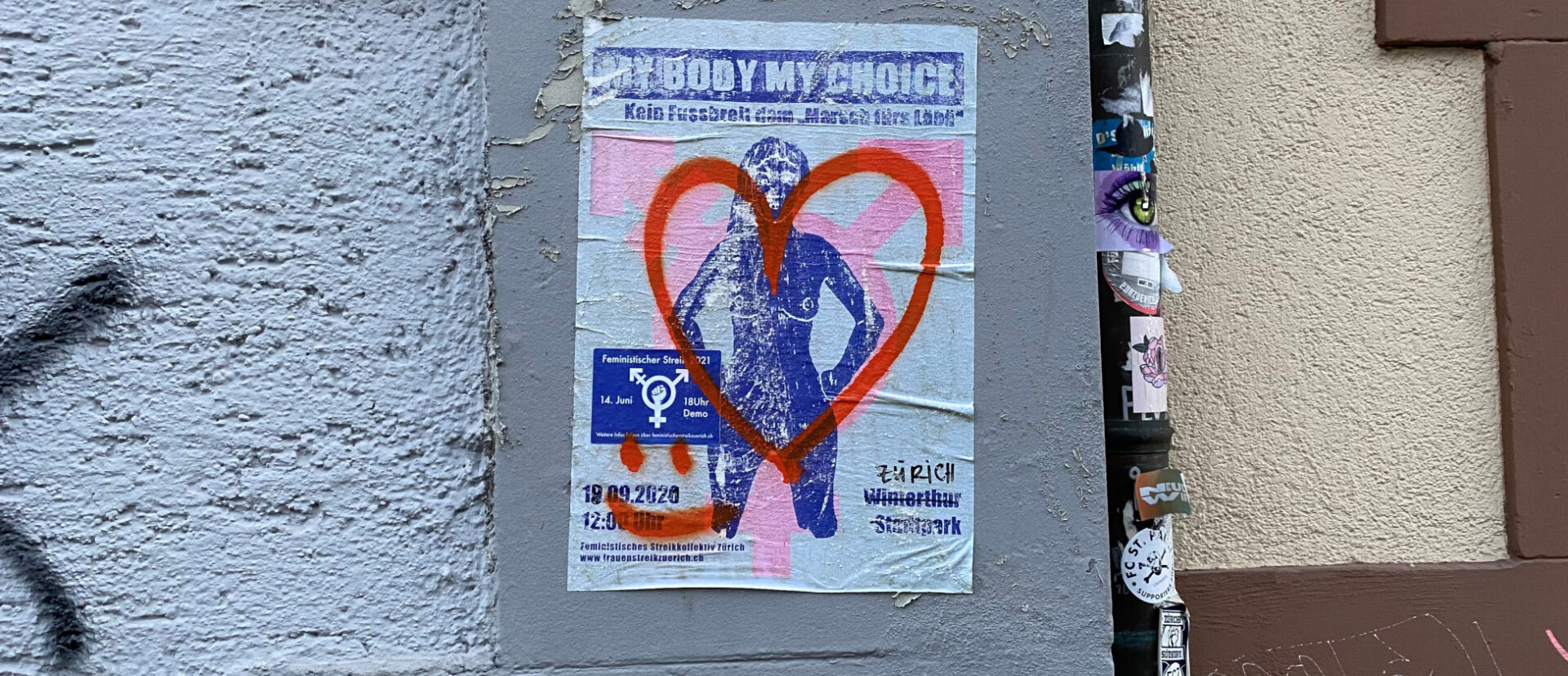 "My body my choice": Plakat in Zürich.