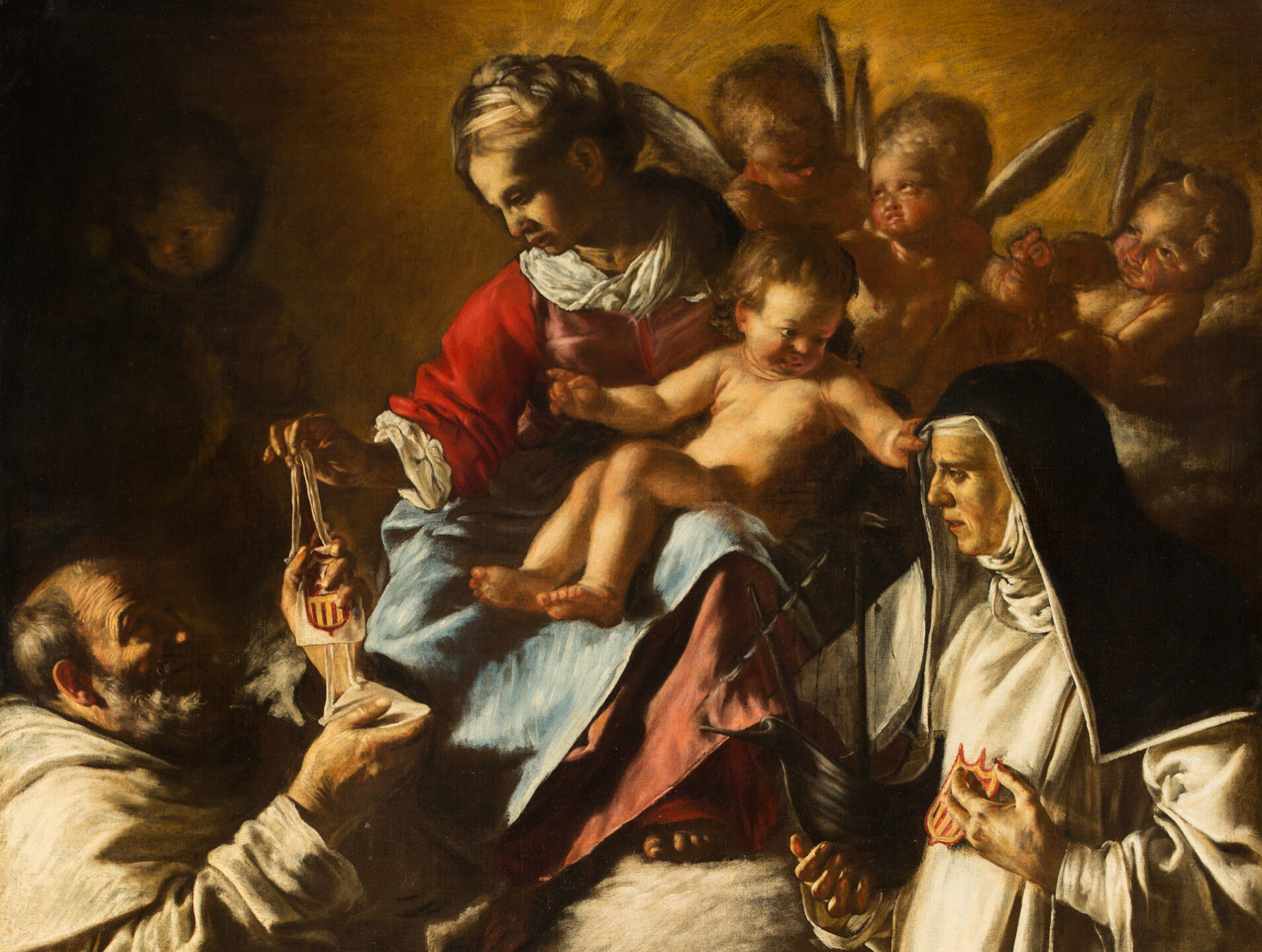 Giovanni Serodine, Vergine dei Mercedari, um 1625–1627, Öl auf Leinwand. Der Tessiner ist Wegbereiter der frühbarocken Sakralkunst.