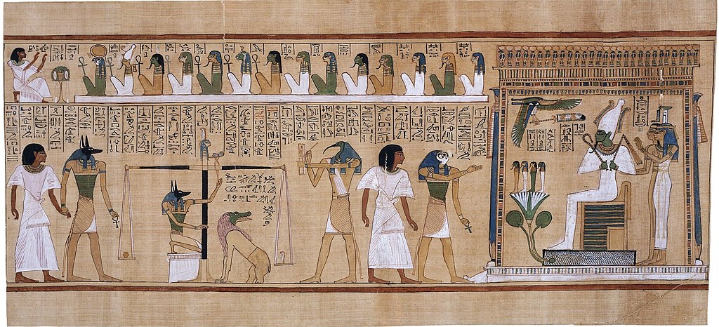 Gerichtsszene aus dem Buch der Toten des Hunefer um 1275 v.C., Papyrus