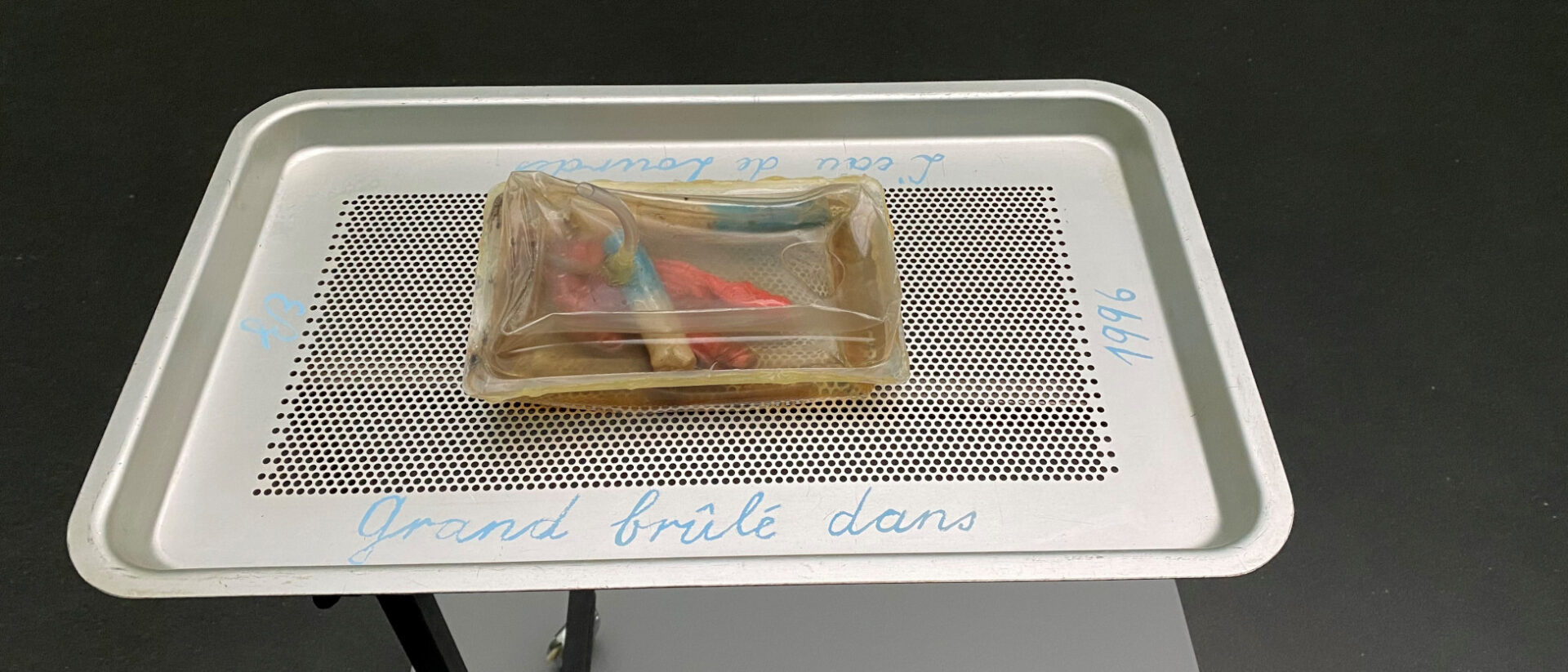 "Grand brûlé dans L'eau de Lourdes" – "Brandopfer in Wasser aus Lourdes" (1996) von Eva Zwimpfer im Kunstmuseum Luzern.
