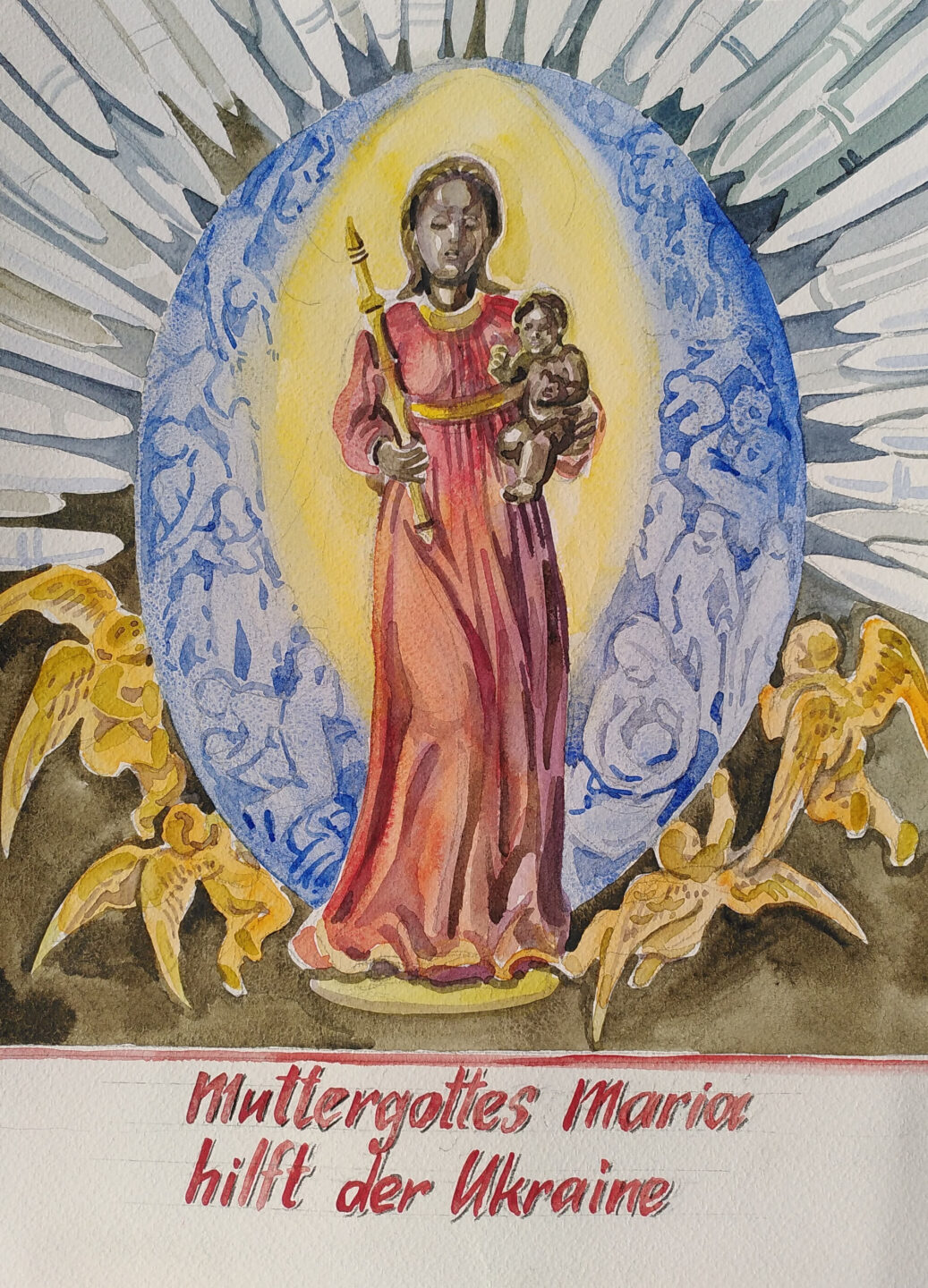Die zweite Version der Schwarzen Madonna, welche Nataliia Belitska malte.