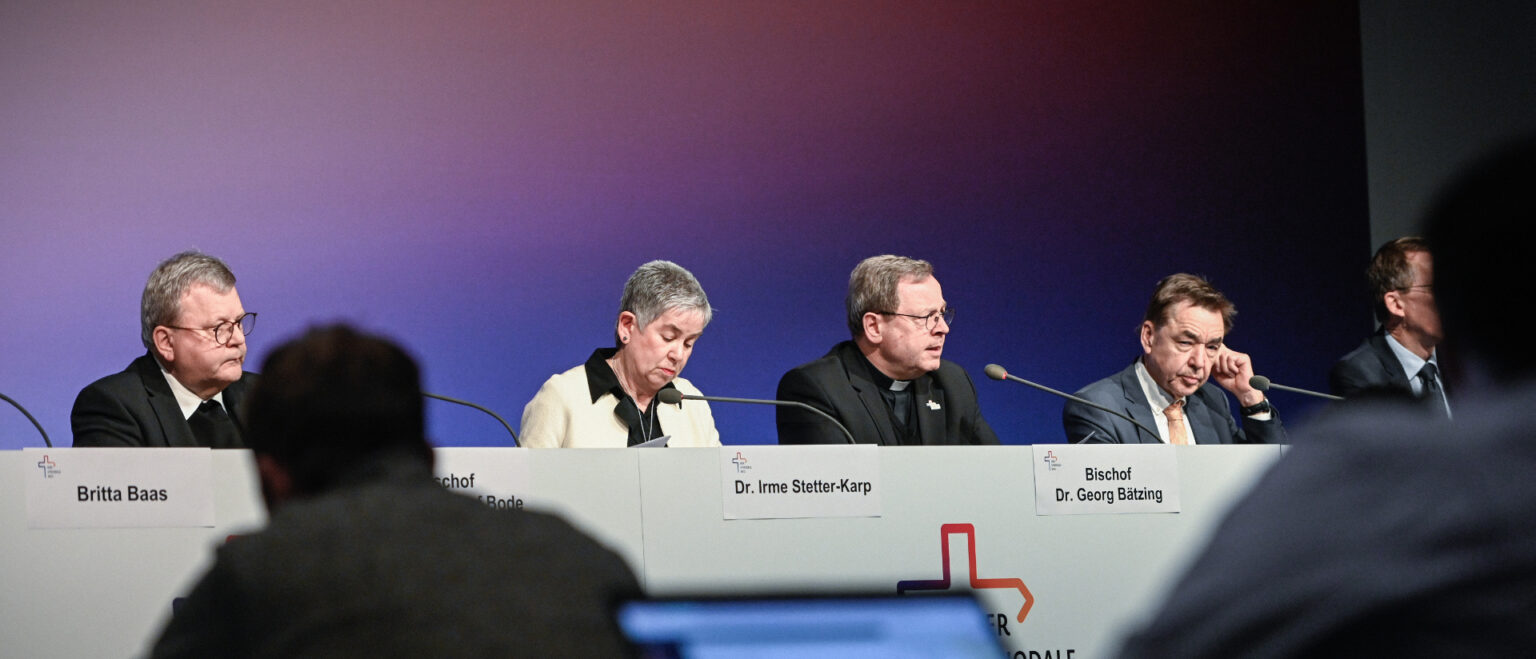 Pressekonferenz zum Abschluss der Fünften Synodalversammlung. | Julia Steinbrecht/KNA