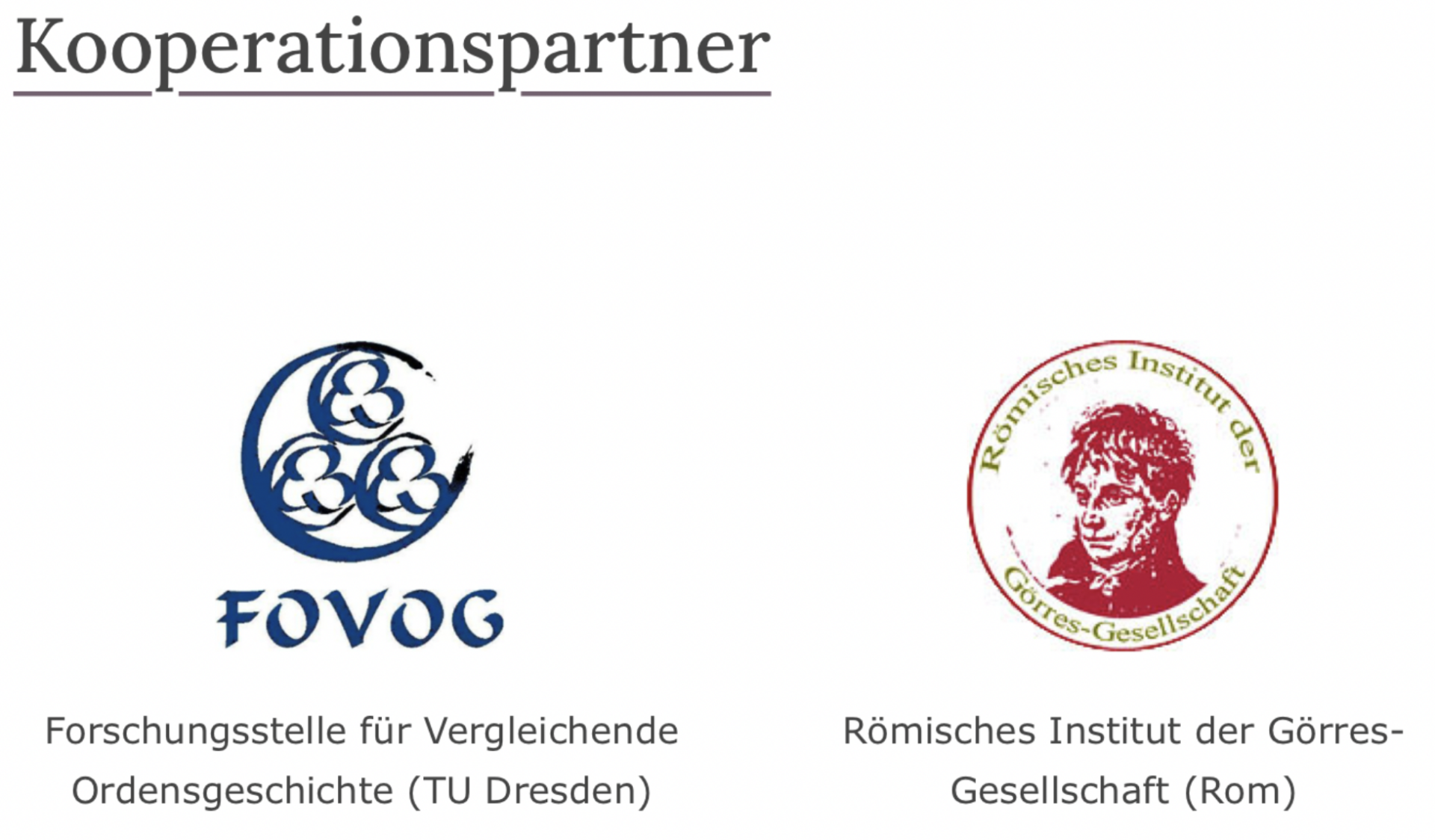 Die Görres-Gesellschaft teilt mit, kein Kooperationspartner zu sein – auch wenn der Kirchenhistoriker mit dem Logo warb.