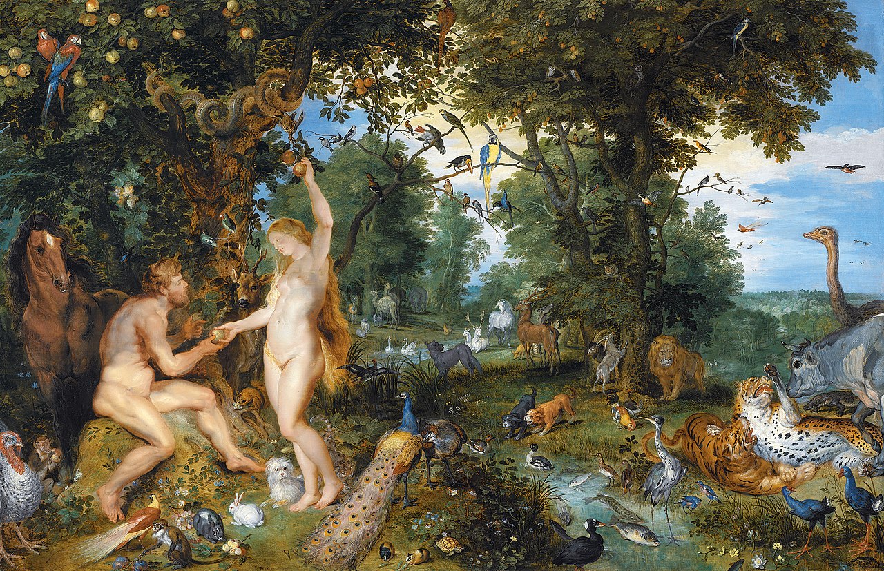 Der Garten Eden und der Sündenfall, Jan Brueghel der Ältere und Peter Paul Rubens, um 1615, Mauritshuis, Den Haag.