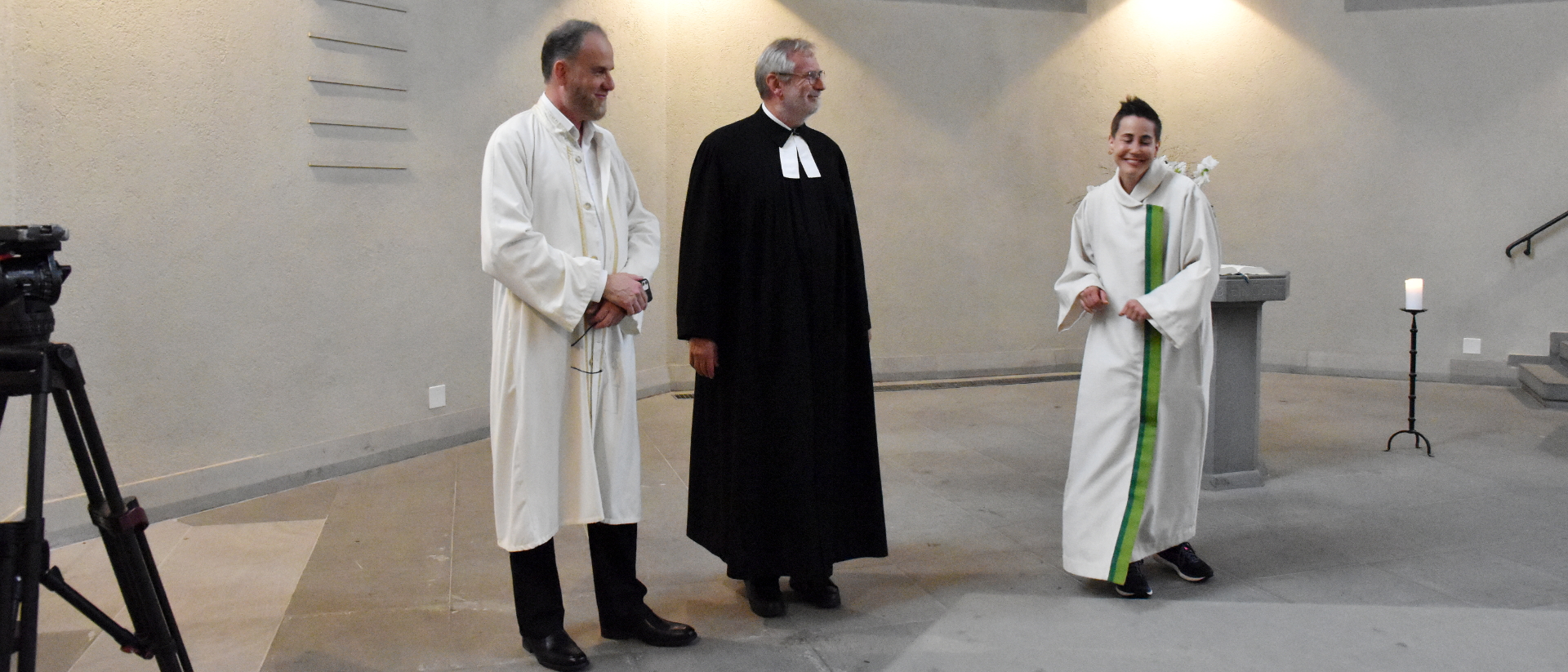 V.l.: Imam Kaser Alasaad, Pfarrer Christoph Sigrist und Veronika Jehle, katholische Theologin.