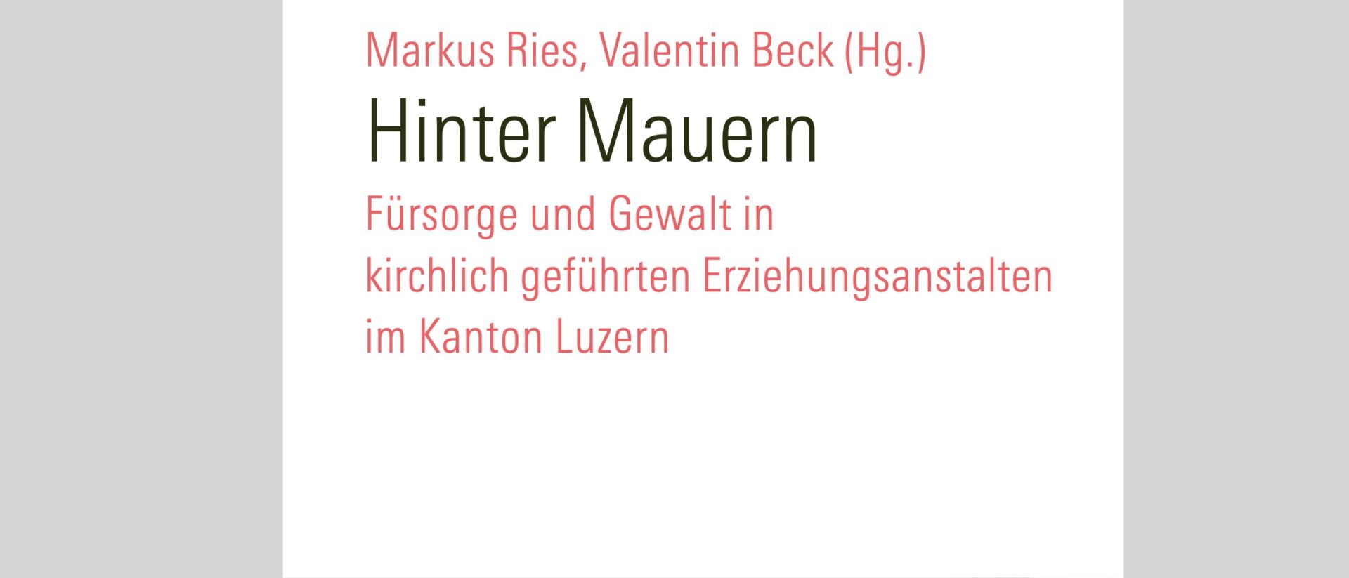 Titelbild des Missbrauchsstudie "Hinter Mauern" aus dem Jahr 2013.