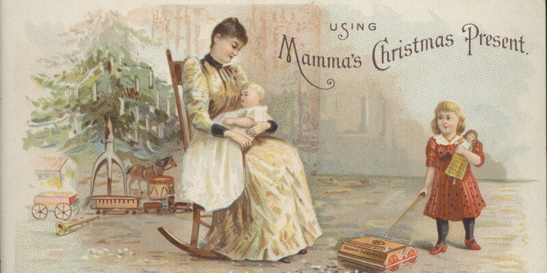 Viktorianische Weihnachts-Postkarte um 1900.