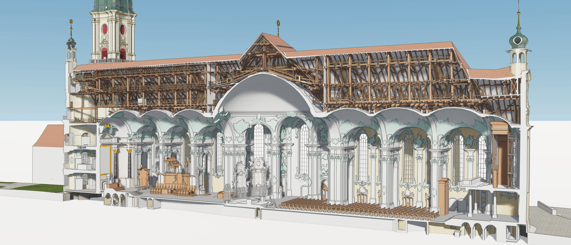 Die 3D-Modelle ermöglichen ganz neue Ansichten, wie die bereits ausgewerteten Daten bei der Kathedrale St.Gallen zeigen.